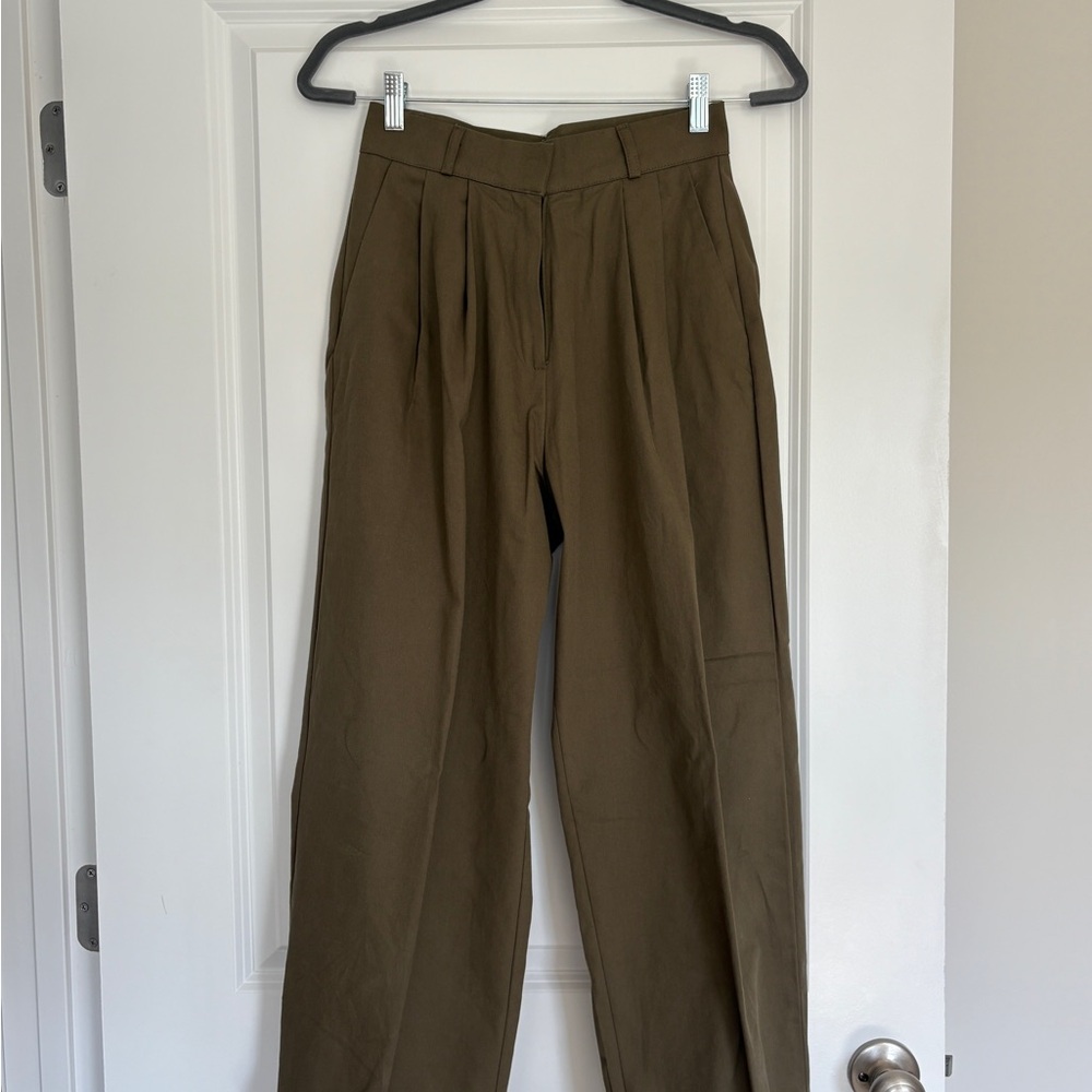 Women's Olive Green Wide Pants